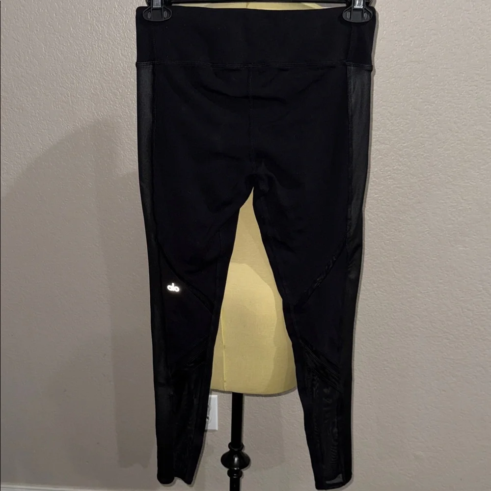 Alo Black Mesh Panel Leggings - size medium